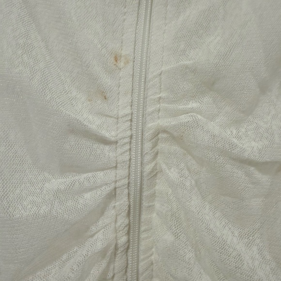 Lulu's White Mesh Ruched Sleeveless Mock Neck Bodycon Mini Dress Size S - Picture 5 of 13